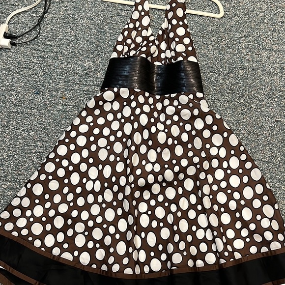 Carmen Marc Valvo Silk Halter Dress Size 12 Polka Dot - Picture 6 of 12